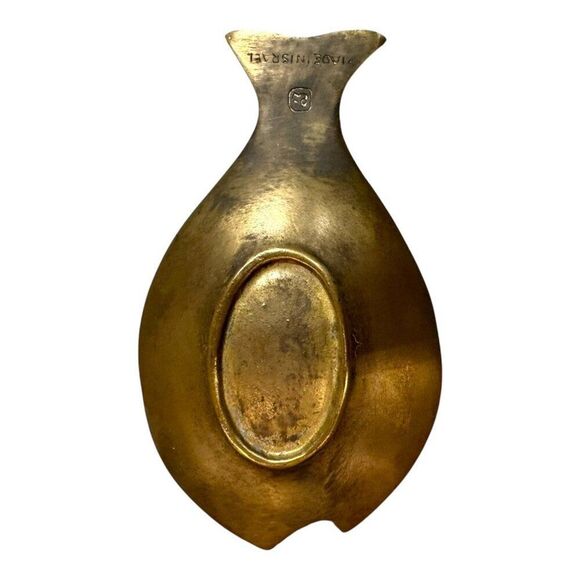 Vtg Brass Fish Shape Dish Trinket Tray Ashtray Made In Israel Mid Century Modern - Picture 2 of 5